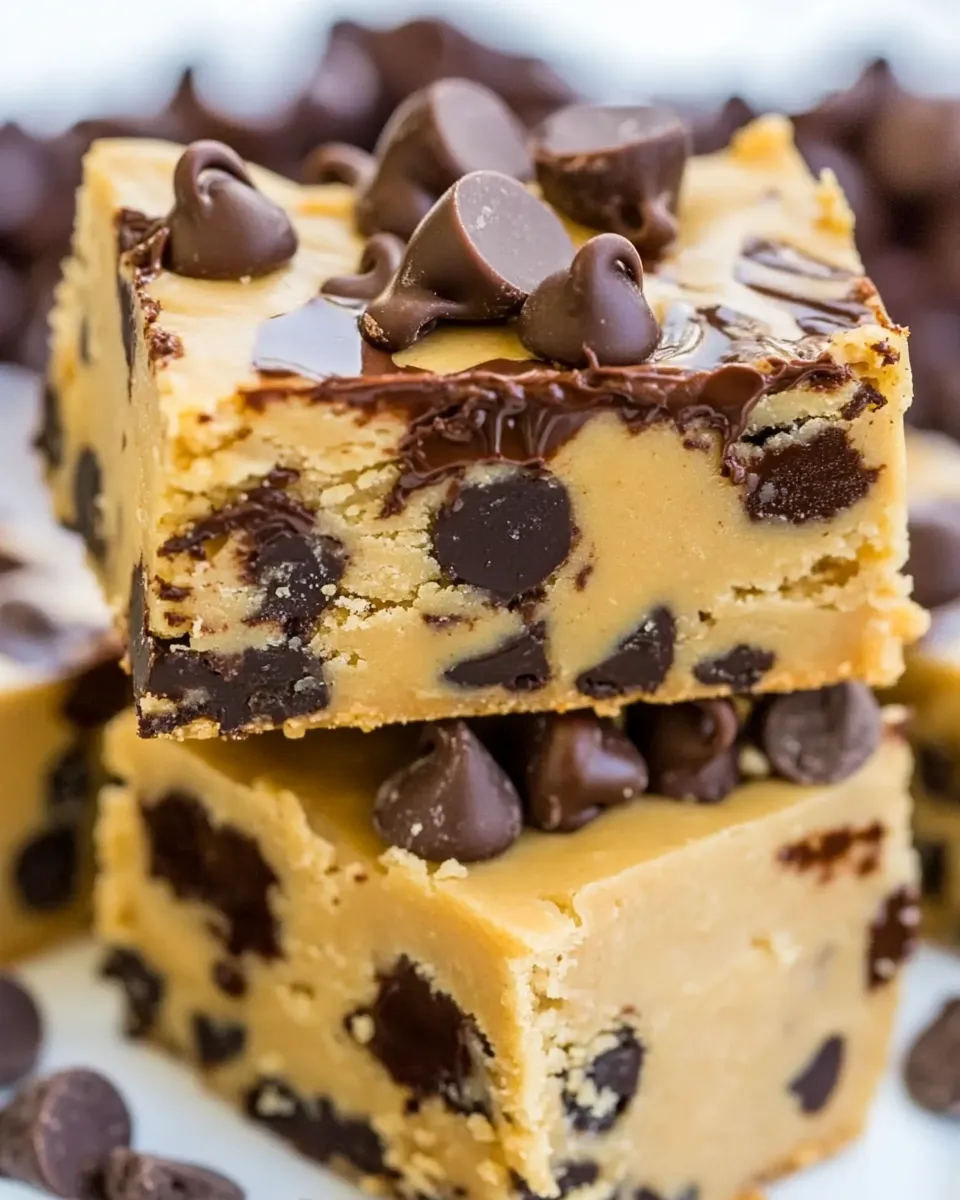 classic Raw Chocolate Chip Cookie Dough Bars with Hot Fudge image