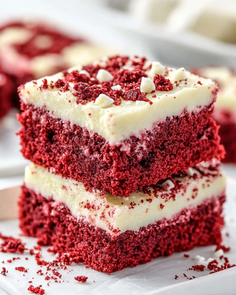 Easy Red Velvet Gooey Bars dish photo