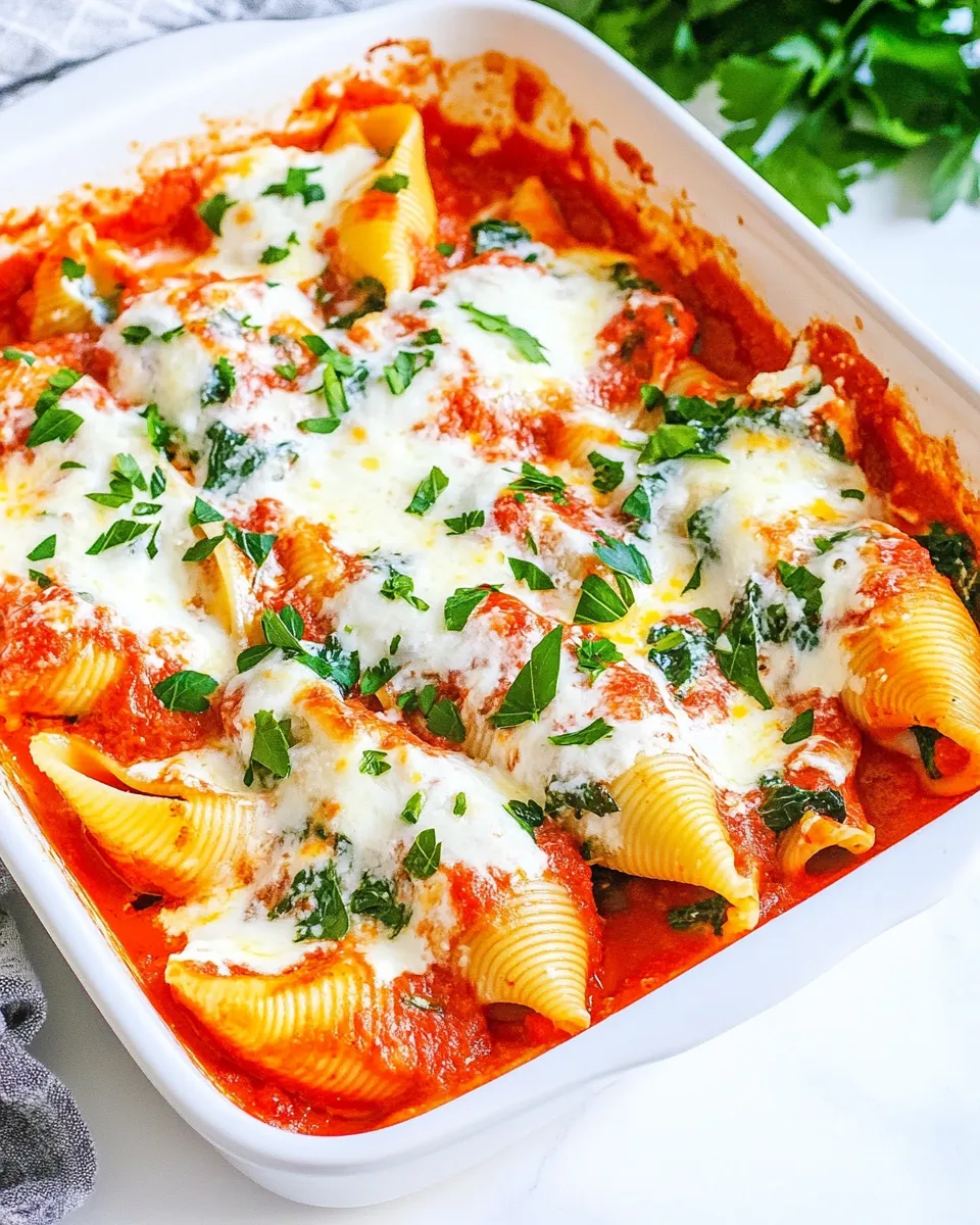 Delicious Ricotta and Spinach Stuffed Shells plate image