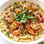 Homemade Risotto and Shrimp photo