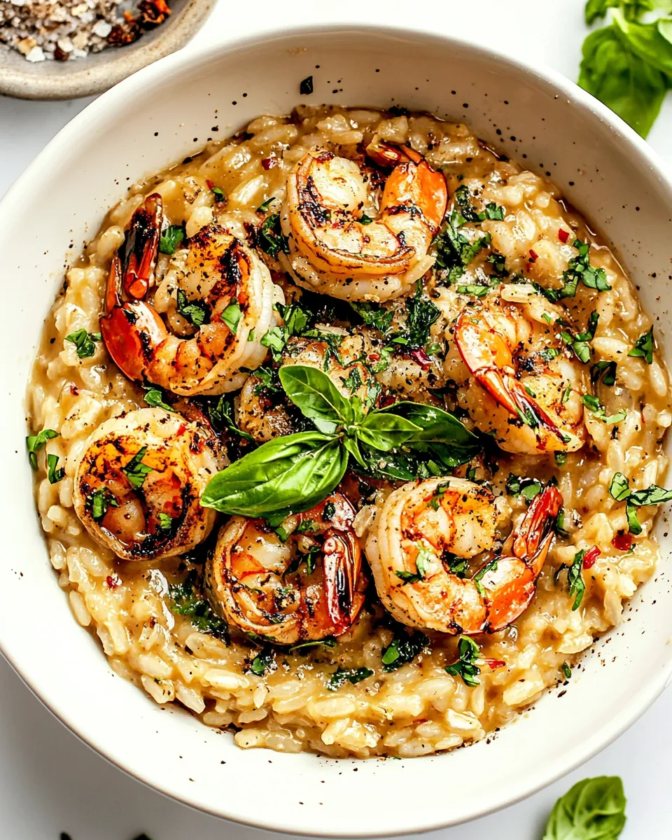 Delicious Risotto and Shrimp dish photo
