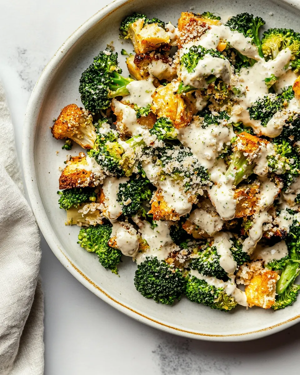 Delicious Roasted Broccoli Caesar Salad shot