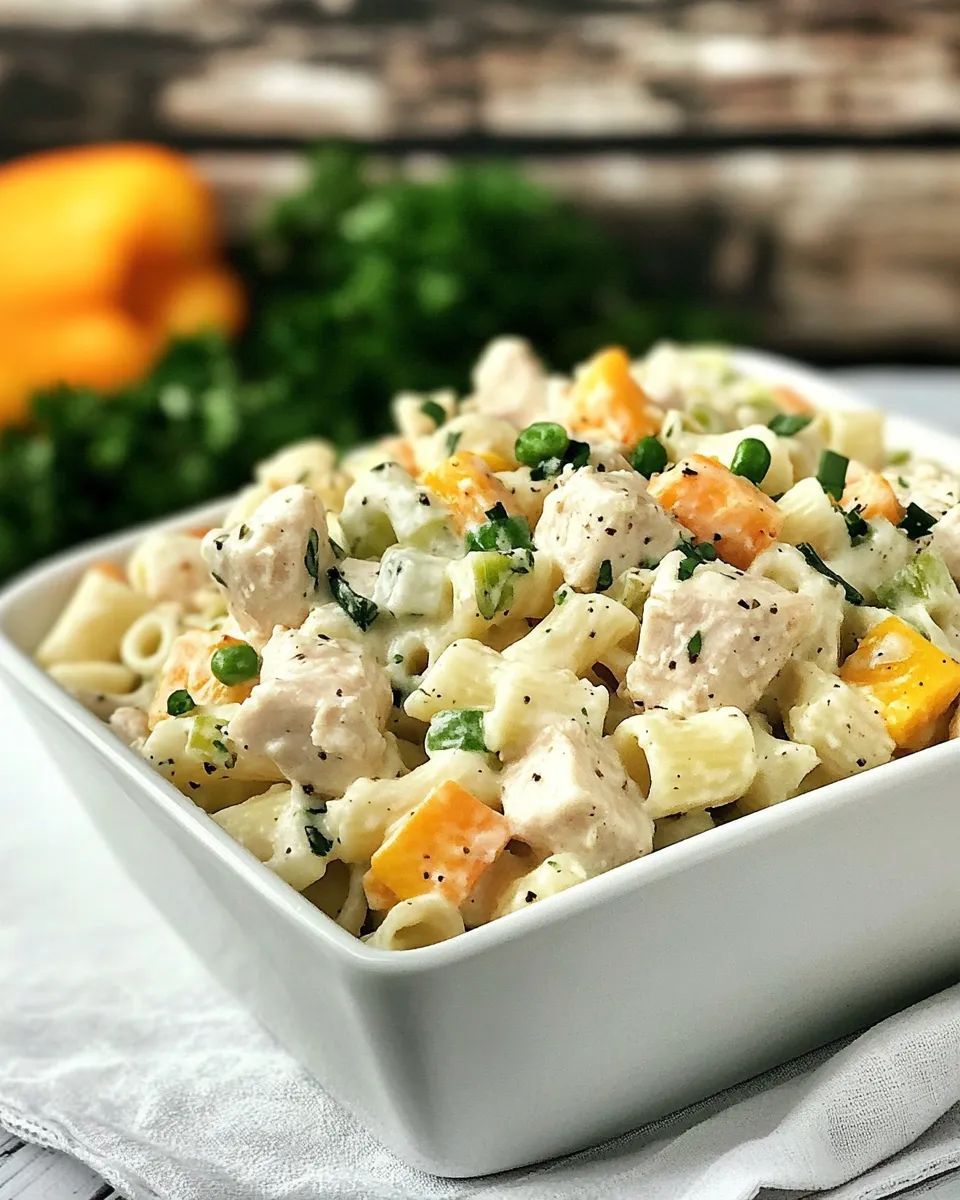 Delicious Rotisserie Chicken Ranch Pasta Salad plate image