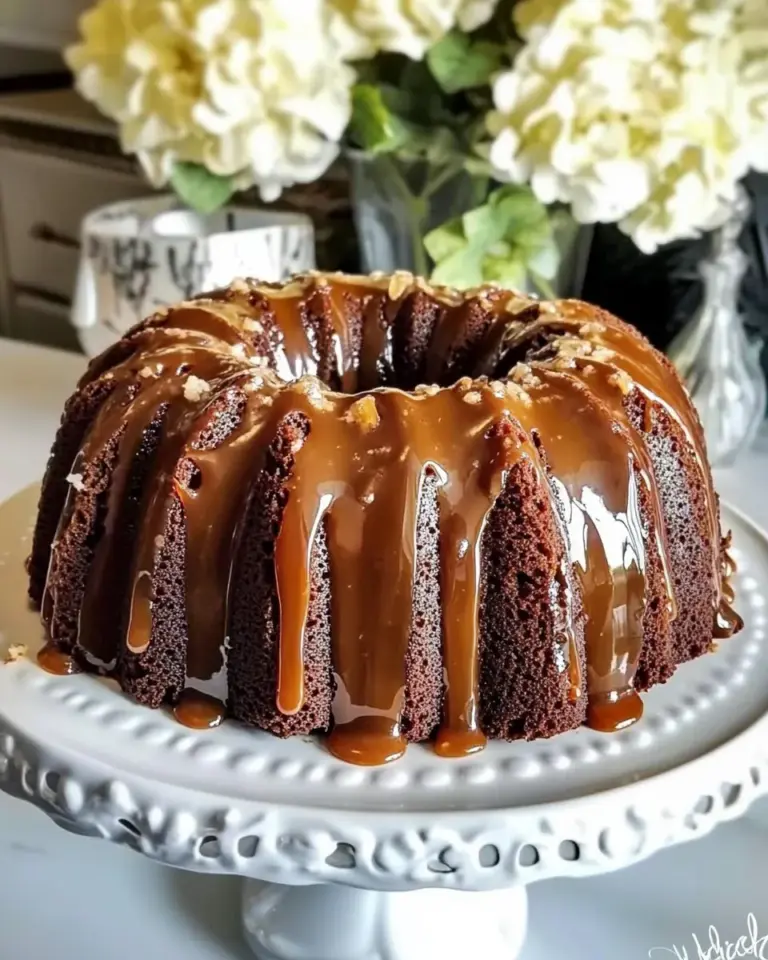 Homemade Salted Caramel Chocolate Bundt Cake photo