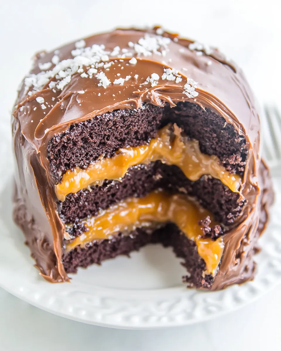Classic Salted Caramel Chocolate Cake (Caramel Chocolate Frosting) image