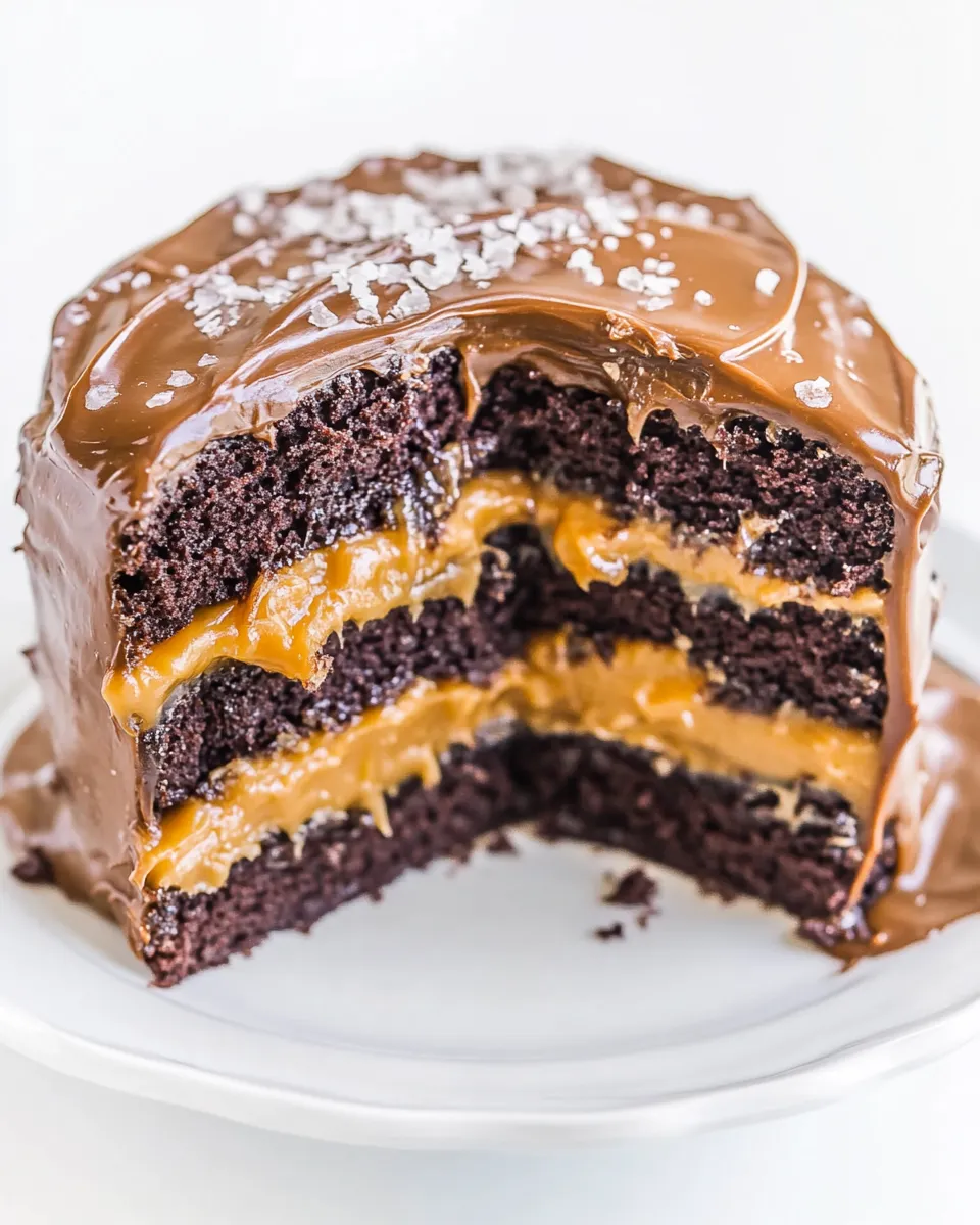 Easy Salted Caramel Chocolate Cake (Caramel Chocolate Frosting) recipe photo