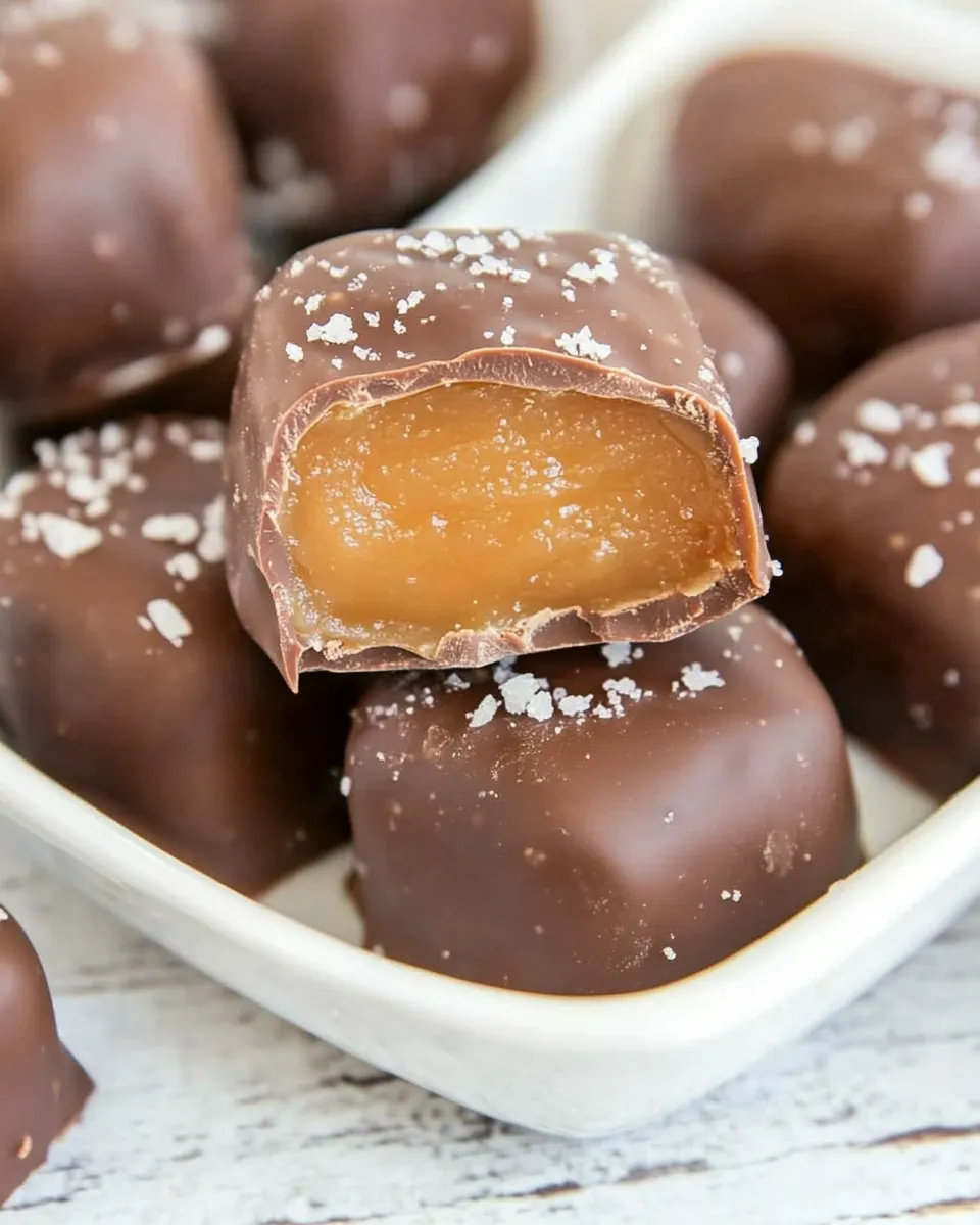 Easy Salted Chocolate Covered Caramels recipe photo