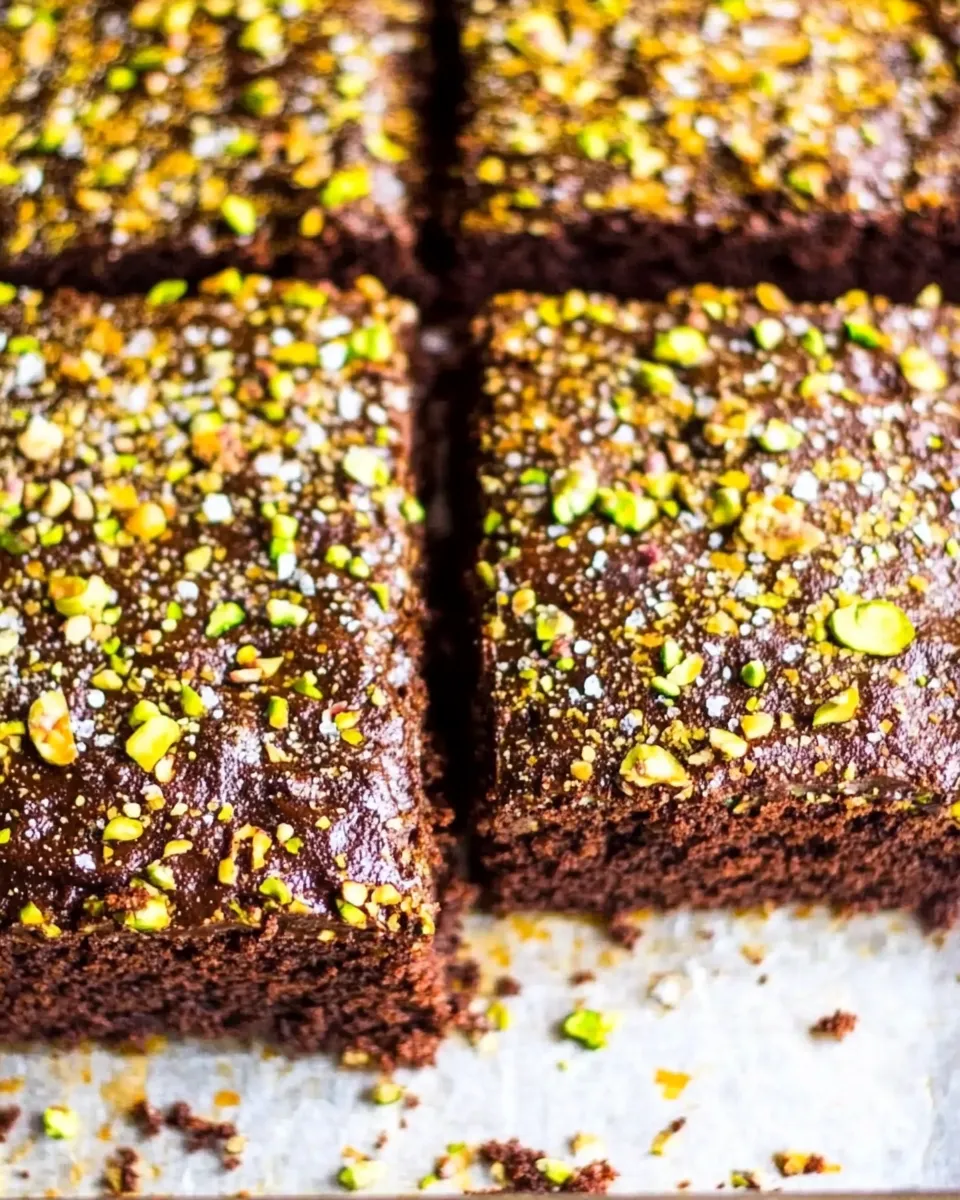 classic Salted Texas Chocolate Sheet Cake with Pistachios image