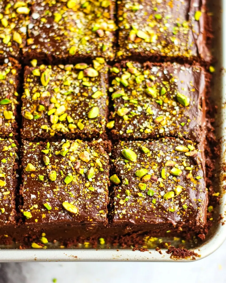 delicious Salted Texas Chocolate Sheet Cake with Pistachios dish photo
