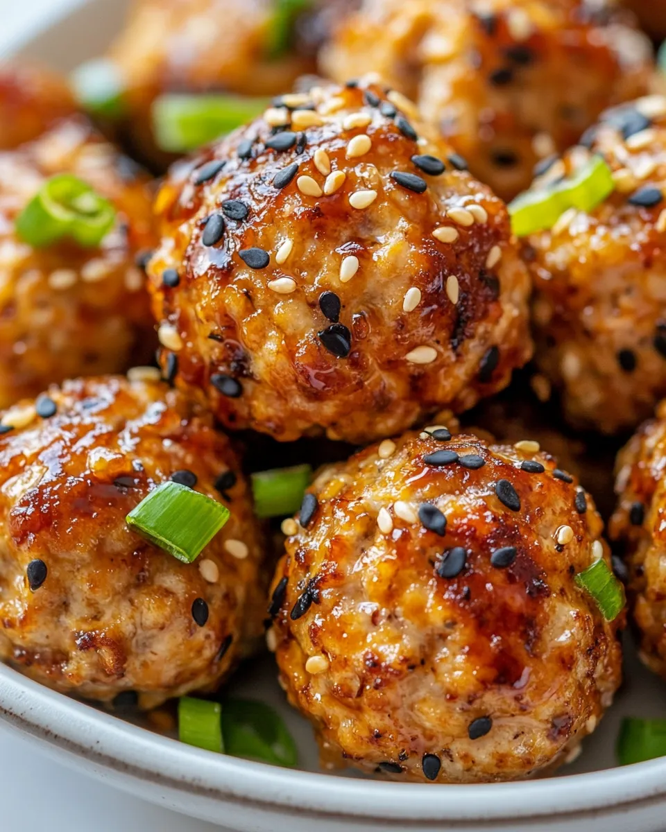 Classic Sesame Ginger Air Fryer Turkey Meatballs image