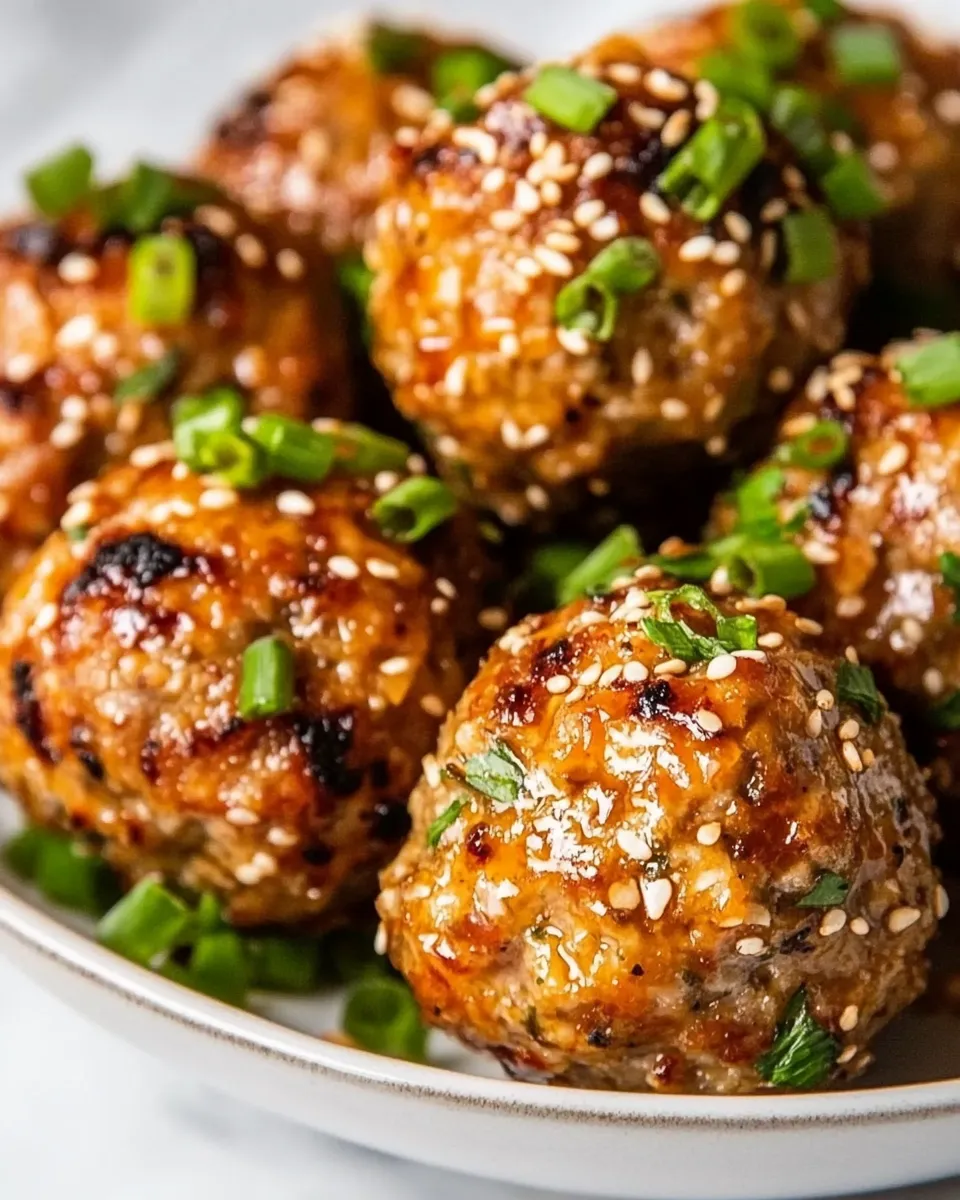 Easy Sesame Ginger Air Fryer Turkey Meatballs recipe photo