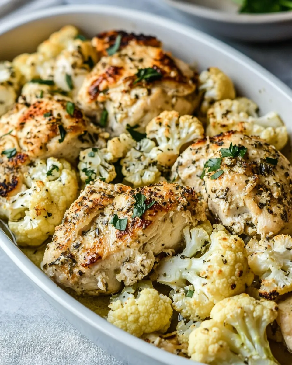 easy Sheet Pan Greek Chicken and Cauliflower recipe image