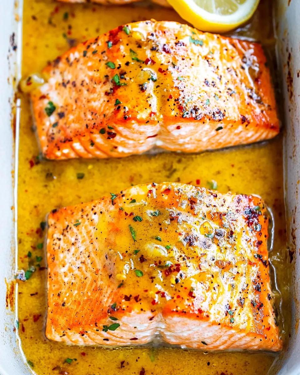 Delicious Sheet Pan Lemon Garlic Butter Salmon dish photo
