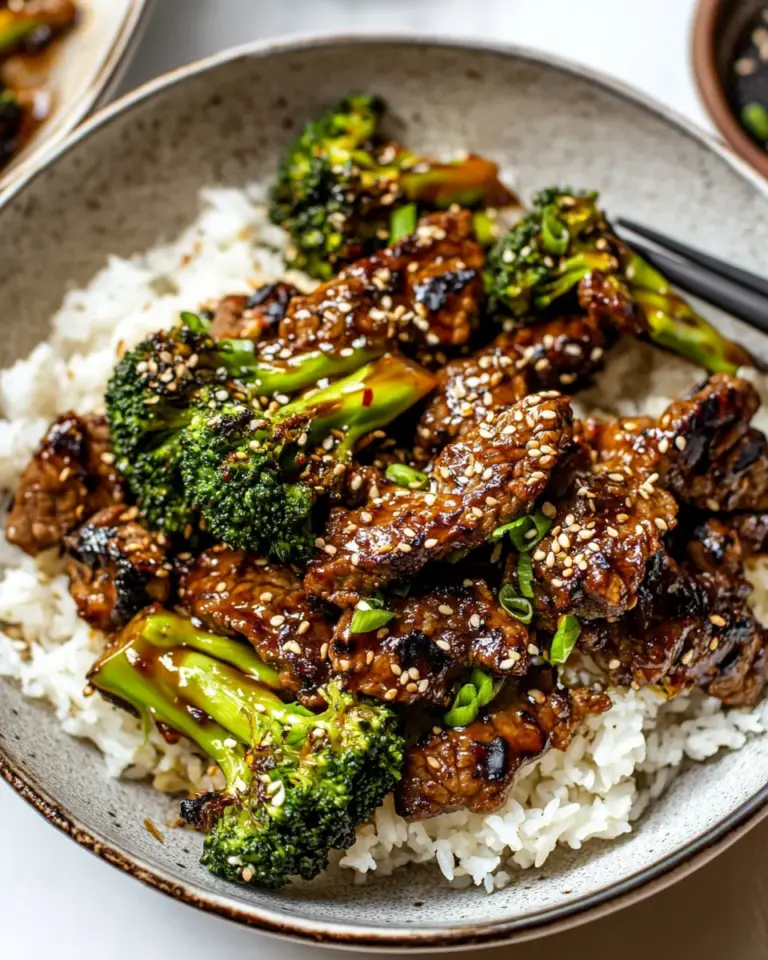 homemade Sheet Pan Spicy Ginger Sesame Beef and Broccoli. photo