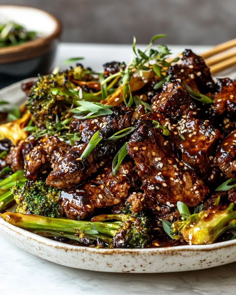 easy Sheet Pan Spicy Ginger Sesame Beef and Broccoli. picture