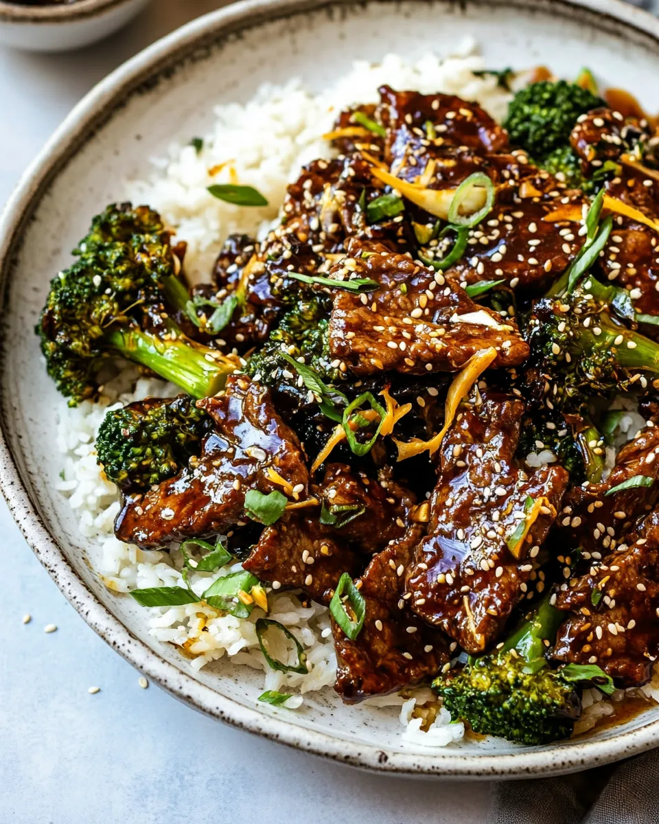 delicious Sheet Pan Spicy Ginger Sesame Beef and Broccoli. shot