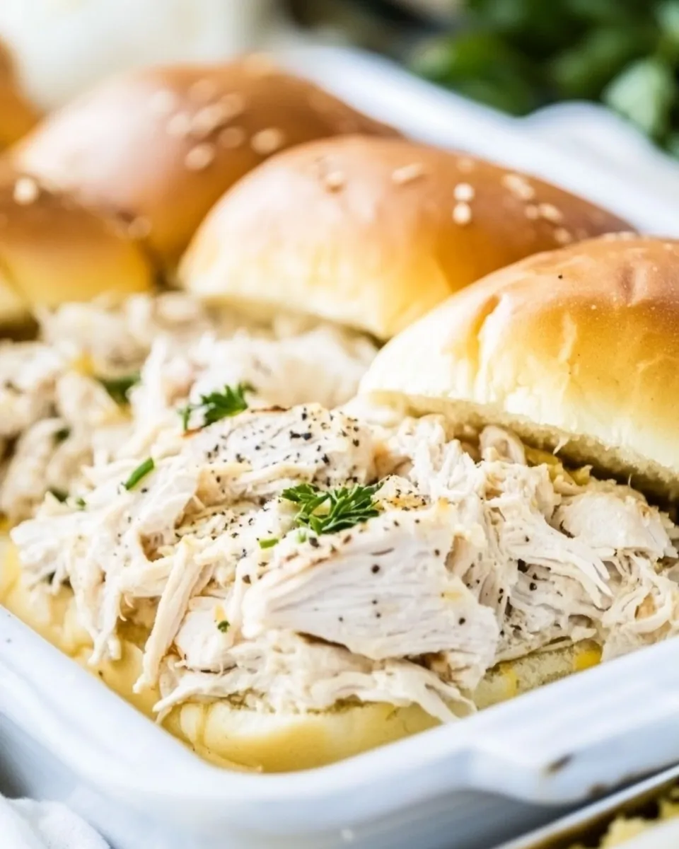 Easy Shredded Chicken Sliders recipe photo