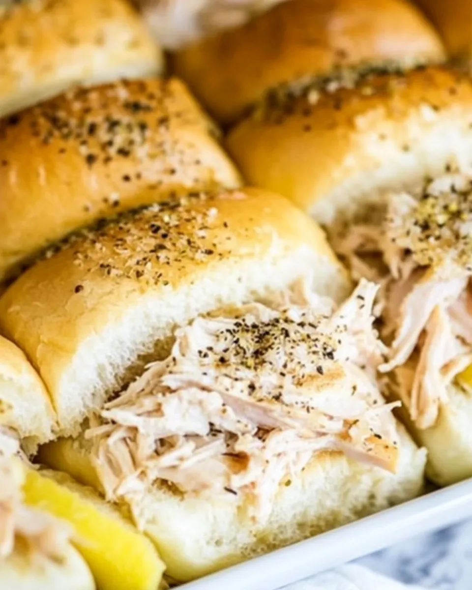 Delicious Shredded Chicken Sliders plate image