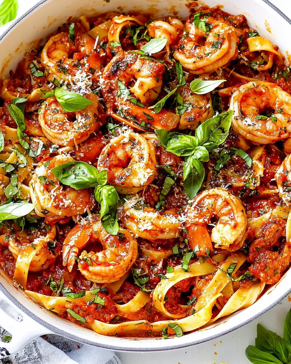 Homemade Shrimp Pasta with Red Sauce photo