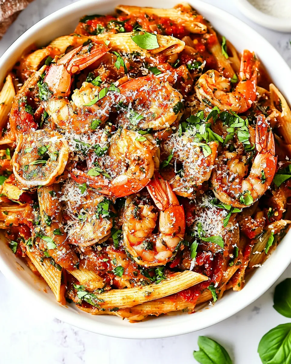 Easy Shrimp Pasta with Red Sauce recipe image
