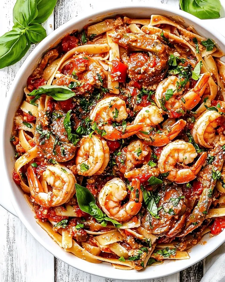 Delicious Shrimp Pasta with Red Sauce dish photo