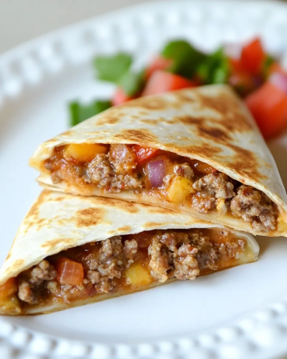 Homemade Skinny Buffalo Burger Quesadilla photo