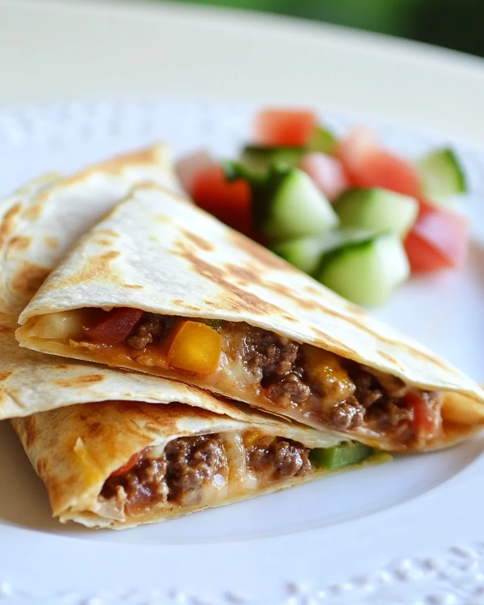 Easy Skinny Buffalo Burger Quesadilla recipe photo