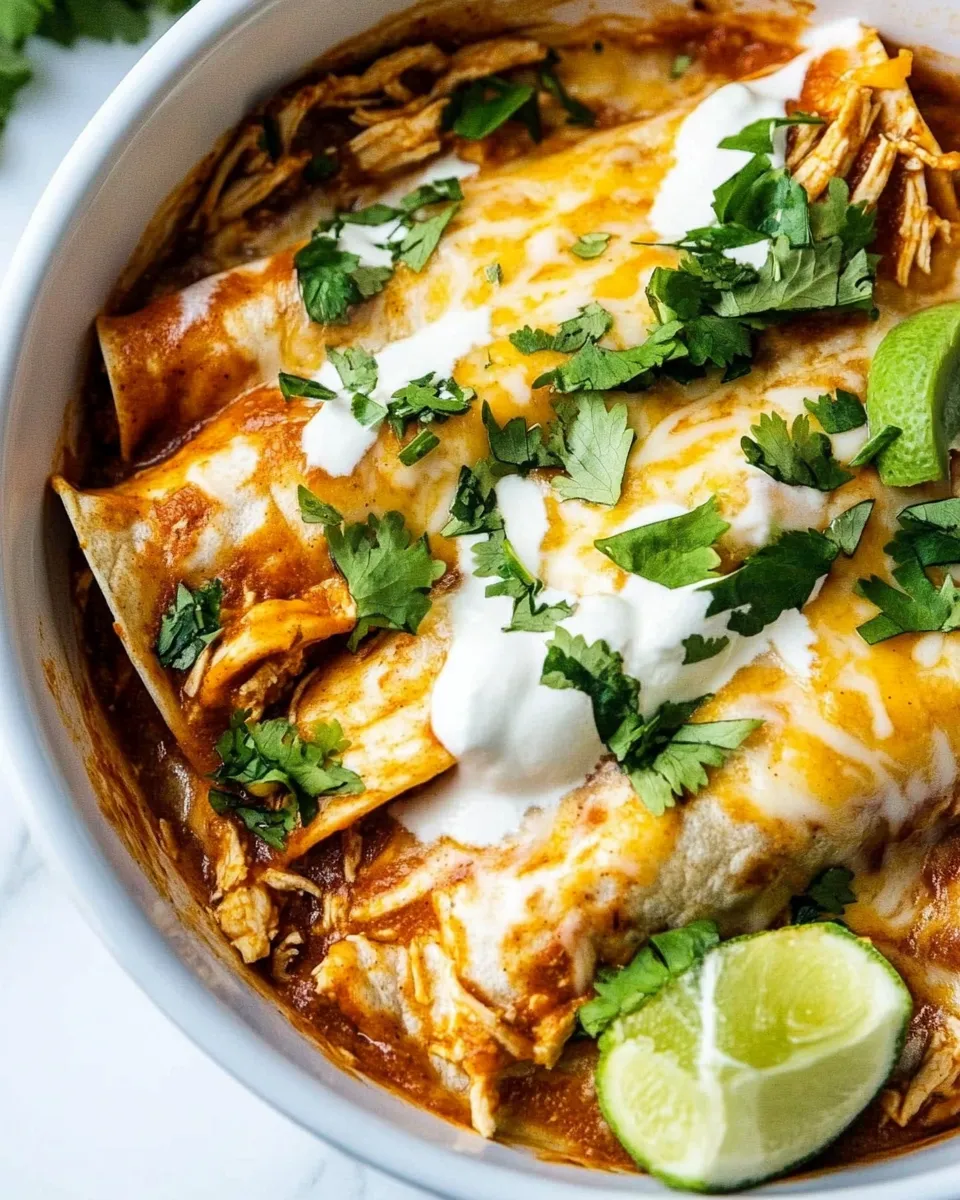 Easy Slow Cooker Chicken Enchiladas recipe photo