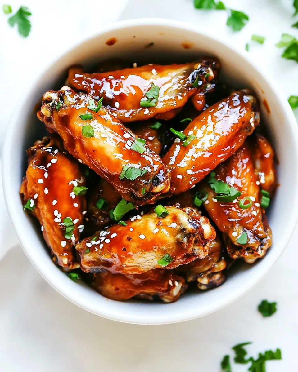 Easy Slow Cooker Honey Garlic Sriracha Wings recipe photo