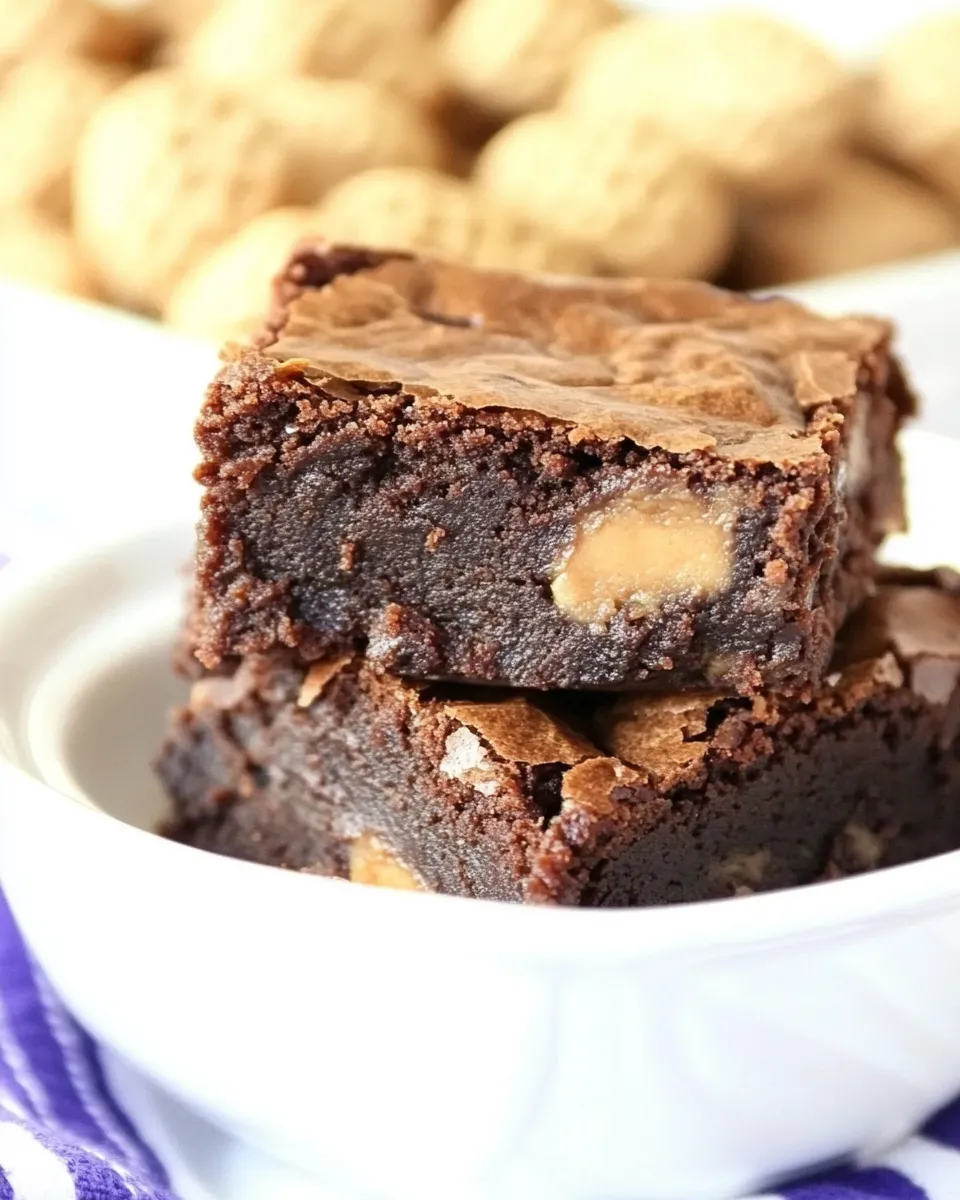 Easy Slow Cooker Peanut Butter Brownies recipe image