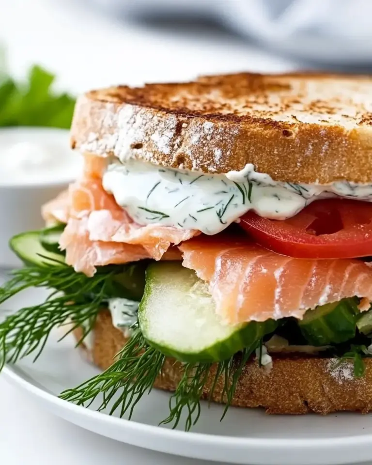 Homemade Smoked Salmon Panini Sandwich with Lemon Dill Mayonnaise photo