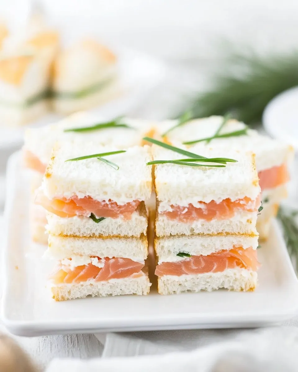 Homemade Smoked Salmon Tea Sandwiches Recipe photo