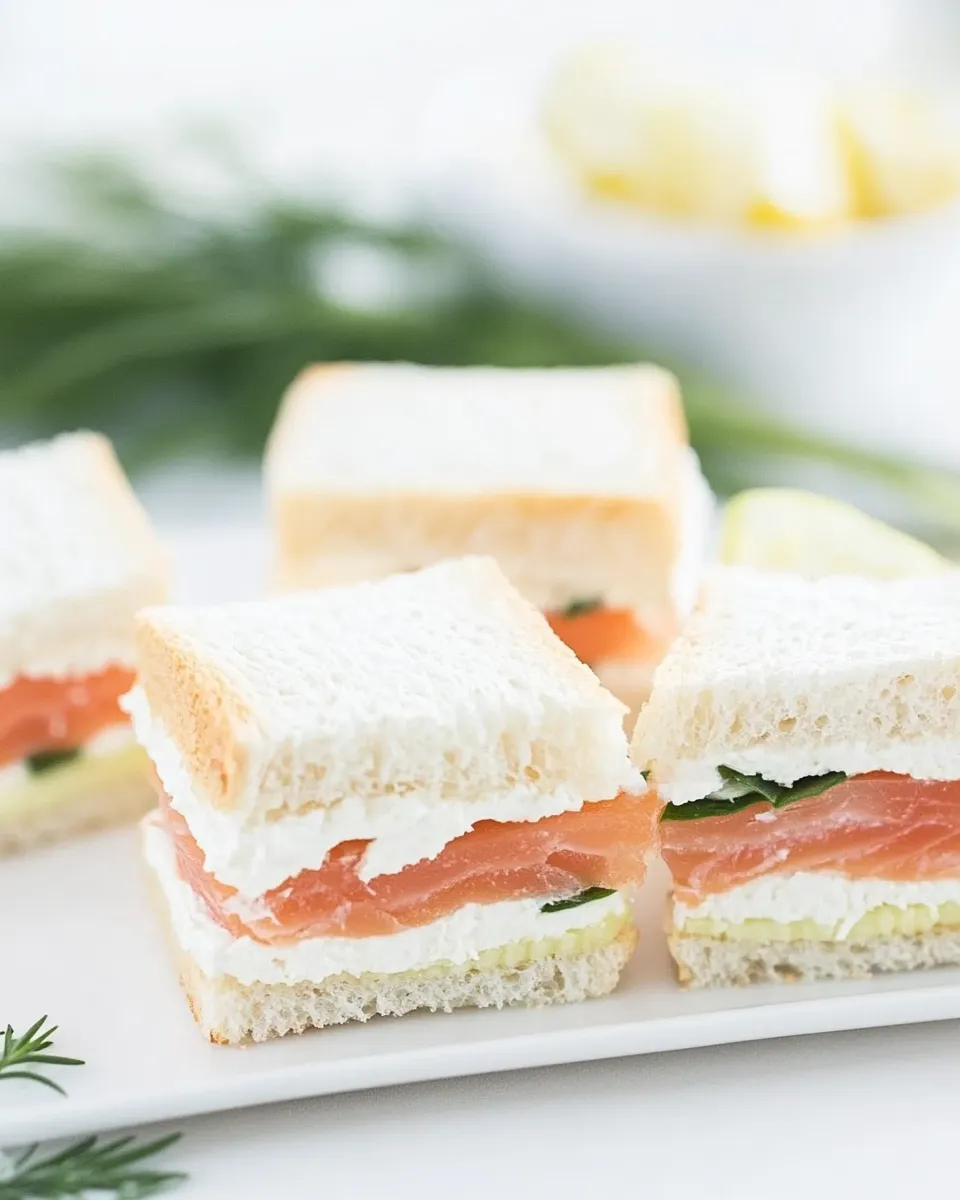 Classic Smoked Salmon Tea Sandwiches Recipe image