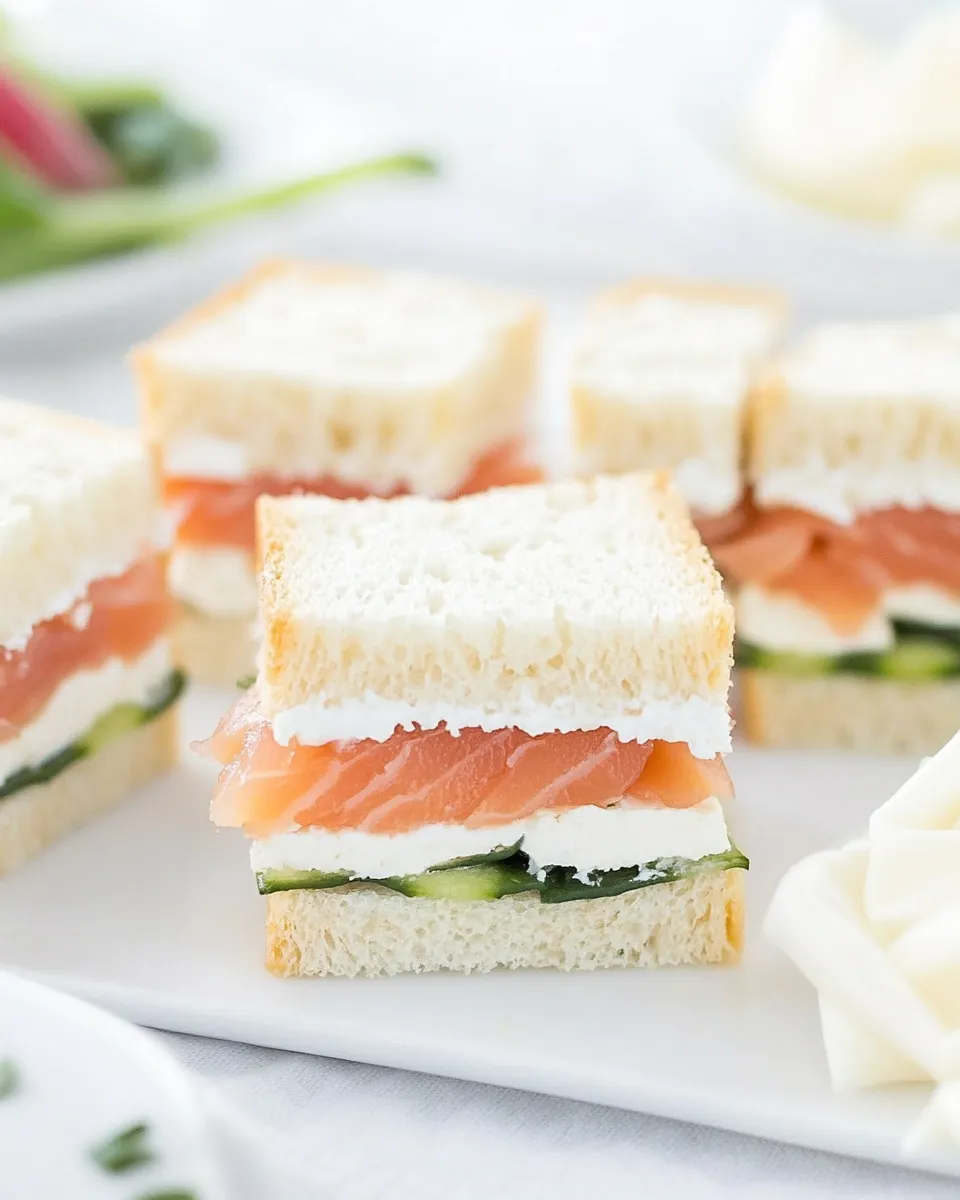 Delicious Smoked Salmon Tea Sandwiches Recipe shot