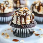 Homemade Snickers Coconut Caramel Cupcakes photo