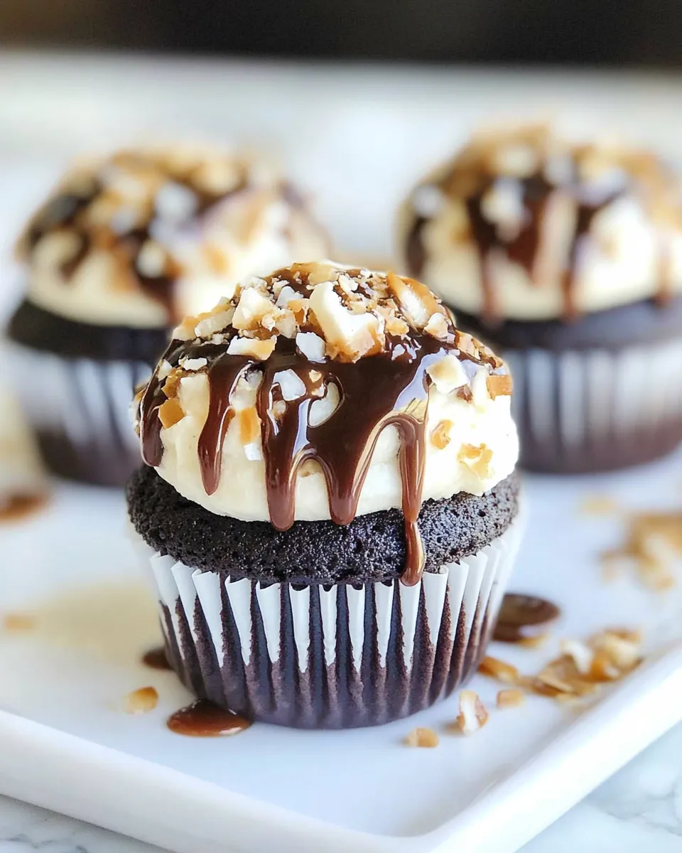 Classic Snickers Coconut Caramel Cupcakes image