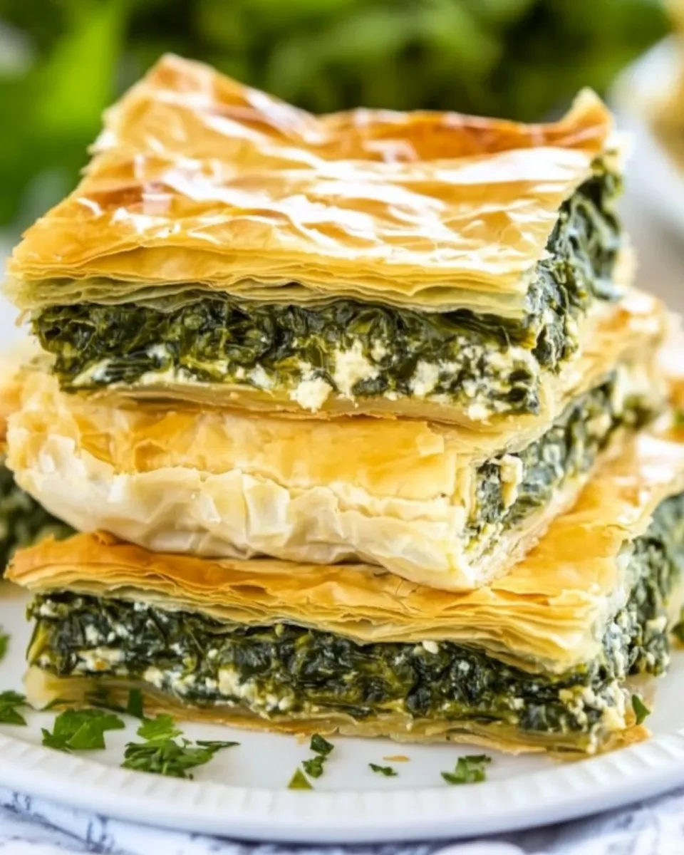homemade Spanakopita - Traditional Greek Spinach Pie photo
