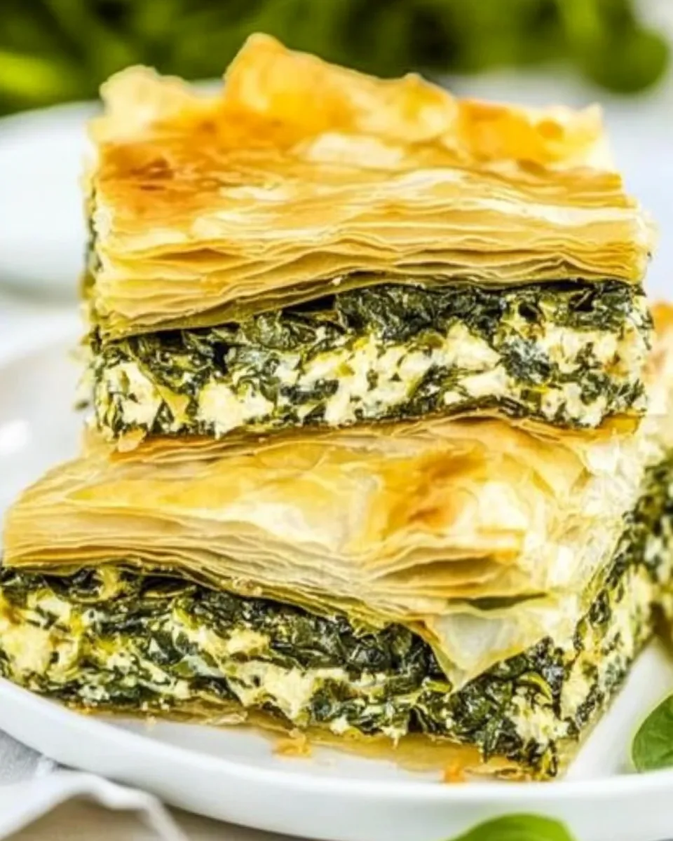 delicious Spanakopita - Traditional Greek Spinach Pie dish photo
