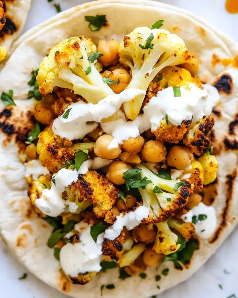 Homemade Spiced Cauliflower Chickpea Pitas photo