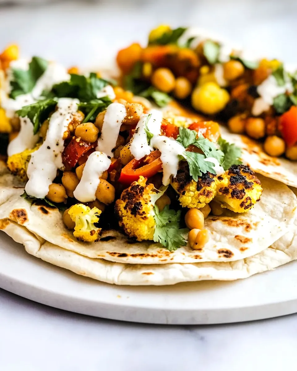 Easy Spiced Cauliflower Chickpea Pitas picture