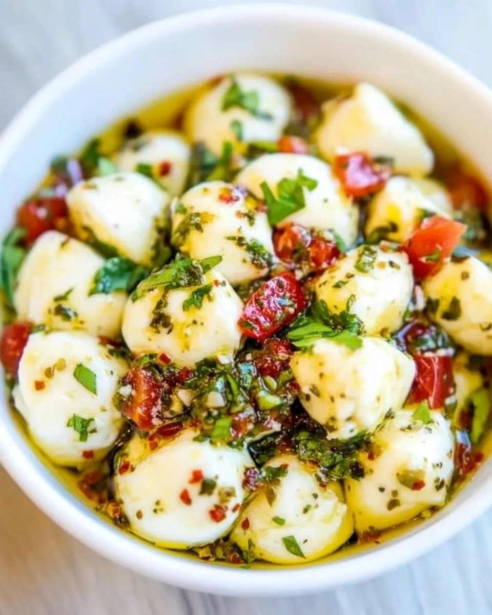 Homemade Spicy Marinated Mozzarella photo