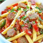 Homemade Spicy Sausage and Pepper Pasta photo