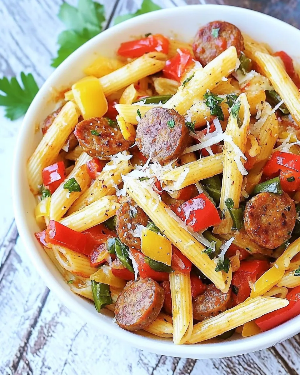 Easy Spicy Sausage and Pepper Pasta recipe photo