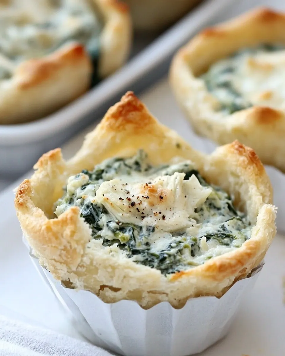 Easy Spinach Artichoke Dip Cups recipe photo