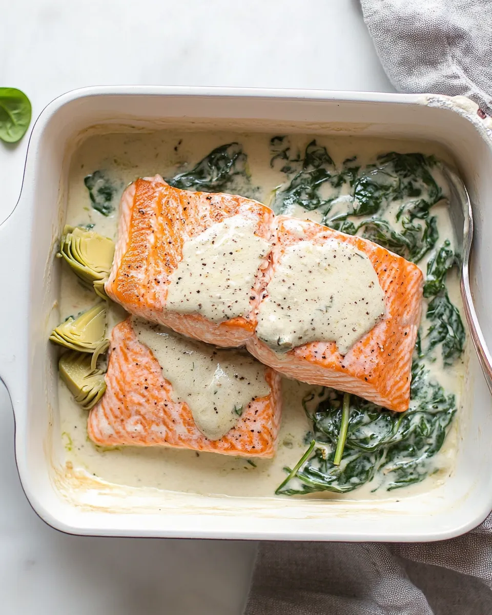 Classic Spinach Artichoke Salmon image