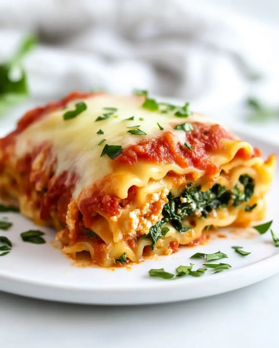 Easy Spinach Lasagna Roll Ups recipe photo
