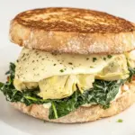 Homemade Spinach and Artichoke Breakfast Sandwich photo