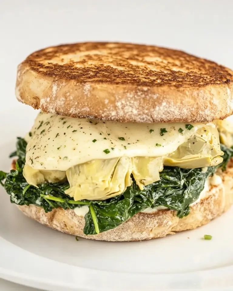 Homemade Spinach and Artichoke Breakfast Sandwich photo