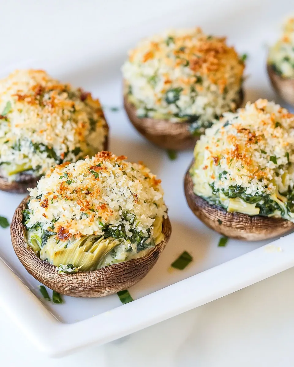 Homemade Spinach and Artichoke Stuffed Mushrooms photo