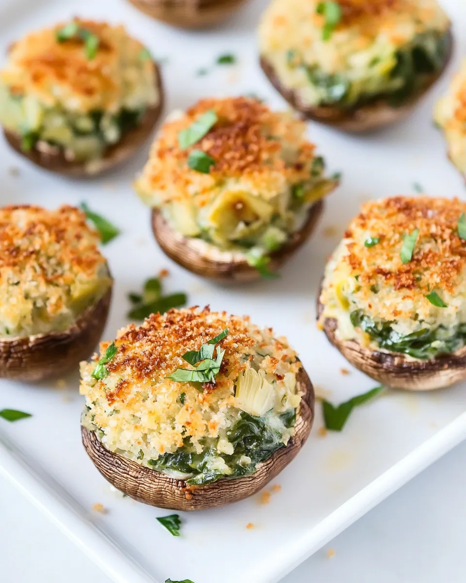 Delicious Spinach and Artichoke Stuffed Mushrooms dish photo